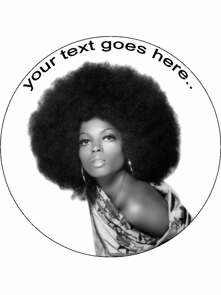 Diana Ross singer artist Personalised Edible Cake Topper Round Icing Sheet - The Cooks Cupboard Ltd