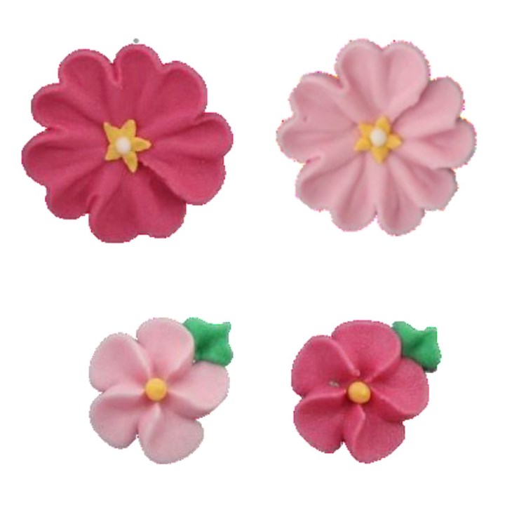 Pink Daisy Collection Flower Edible Sugar Pipings - Pack of 12 - Kate's Cupboard