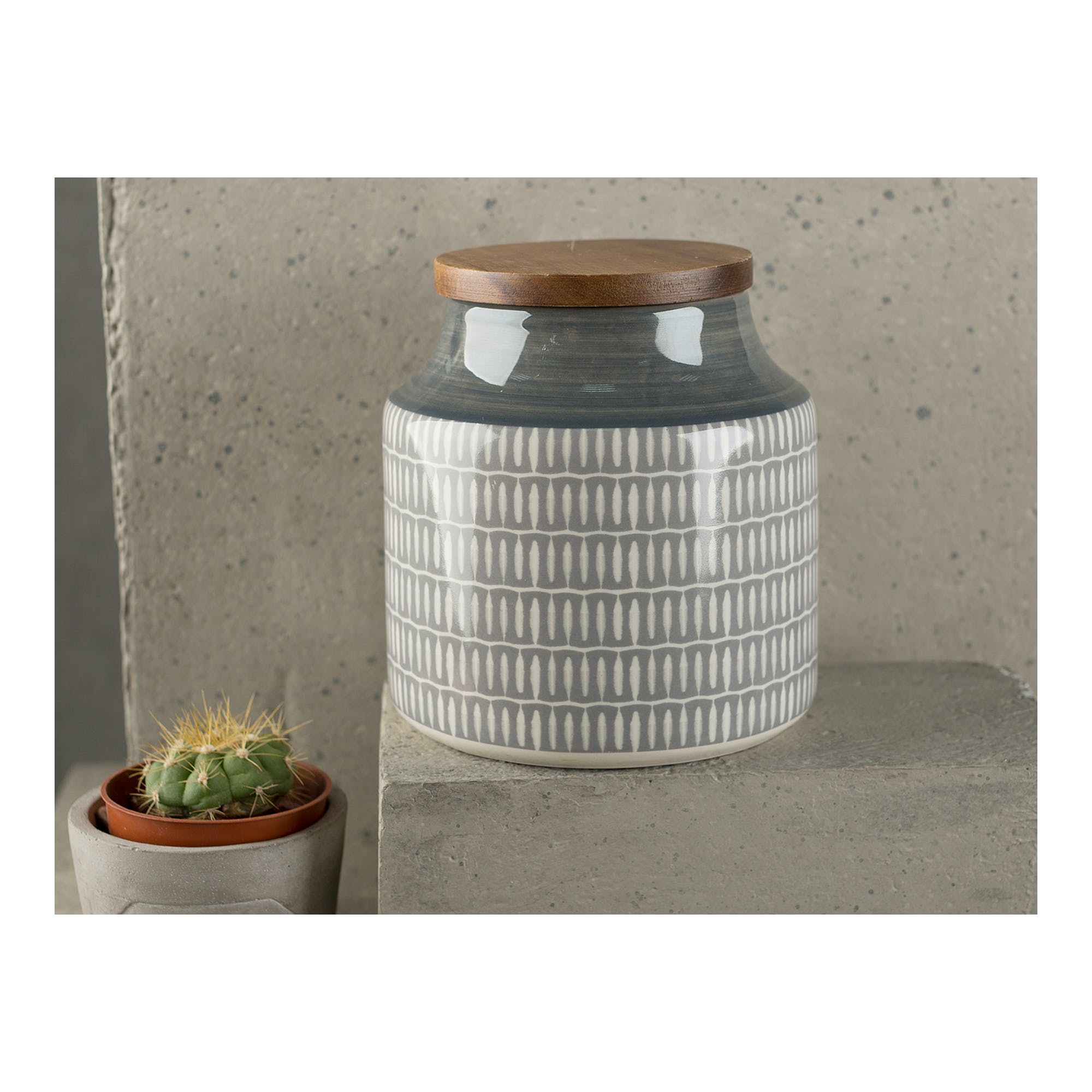 Mikasa Drift Grey Storage Cannister Jar - The Cooks Cupboard Ltd