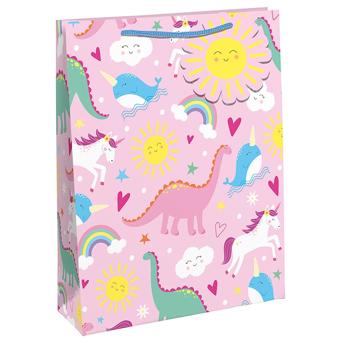 Dreamland Unicorn Rainbow Fantasy Pink Gift Bag - The Cooks Cupboard Ltd