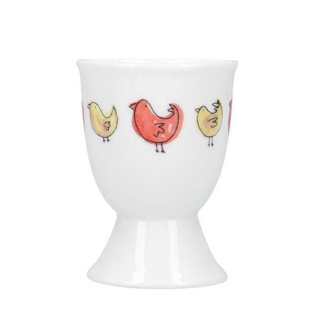 KitchenCraft Colourful Chickens Porcelain Egg Cup