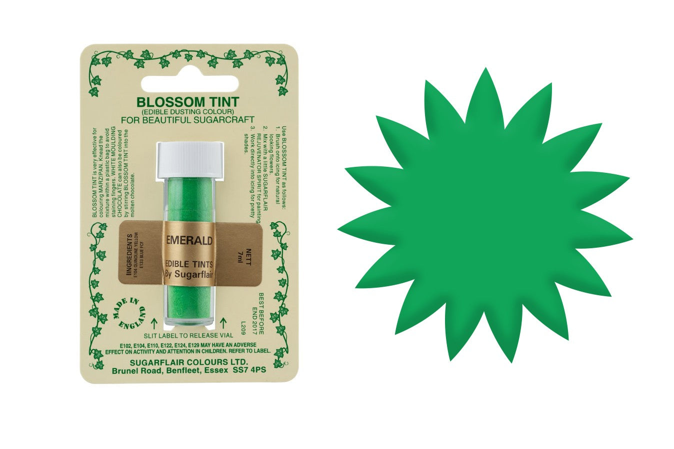 Sugarflair Blossom Tint Emerald - The Cooks Cupboard Ltd