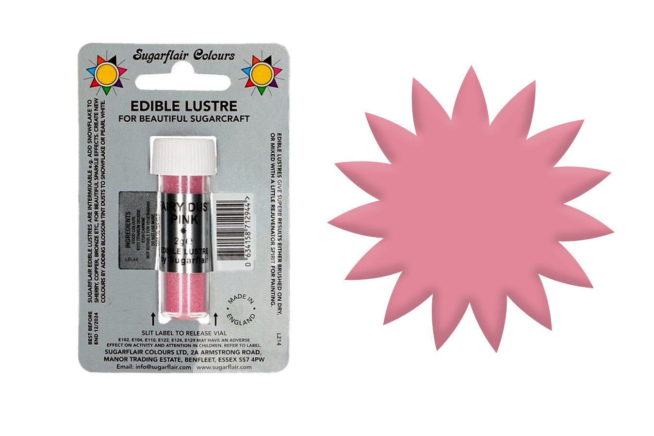 Sugarflair Edible Lustre Dust Fairy Dust  Pink - The Cooks Cupboard Ltd
