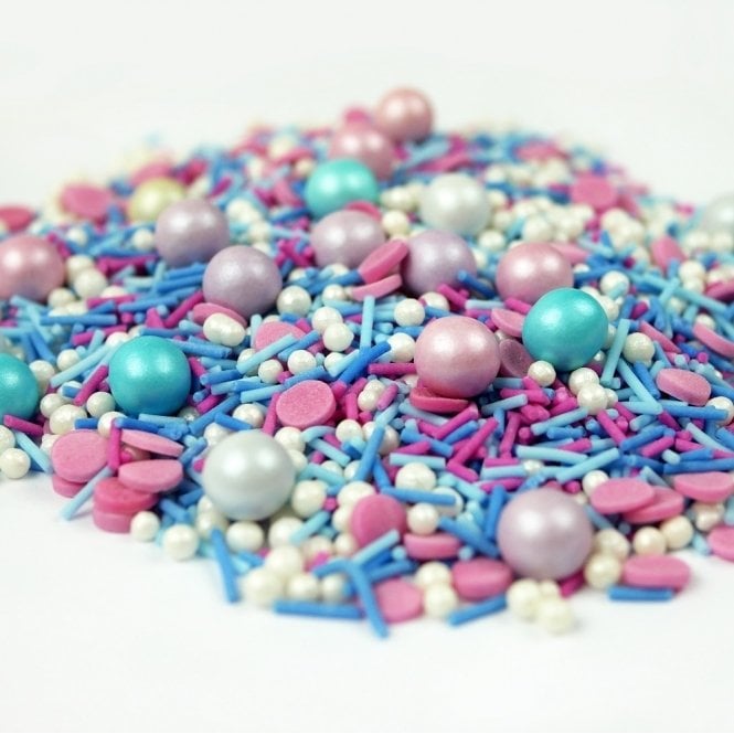Cake Decor Fairy Floss Pink, White & Blue Edible Cake Sprinkles Decorations - Kate's Cupboard