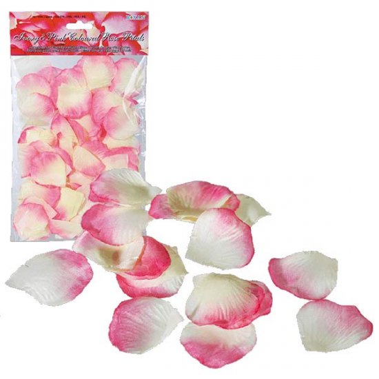Artificial Rose Wedding Petals - Pack of Approx. 250 - Pink and Cream