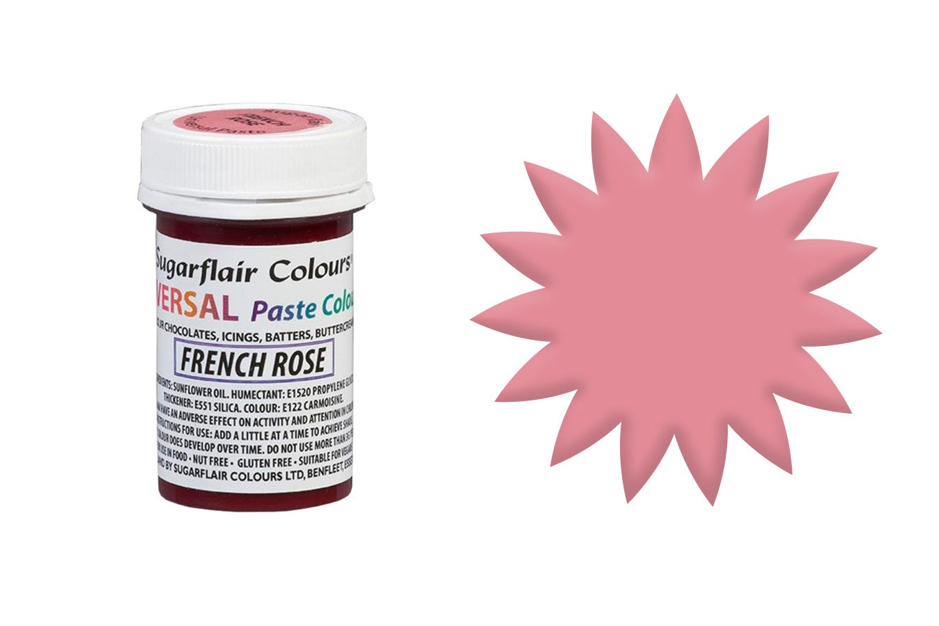 Sugarflair Concentrated Universal Colours - Paste Colour French Rose Pink - Kate's Cupboard