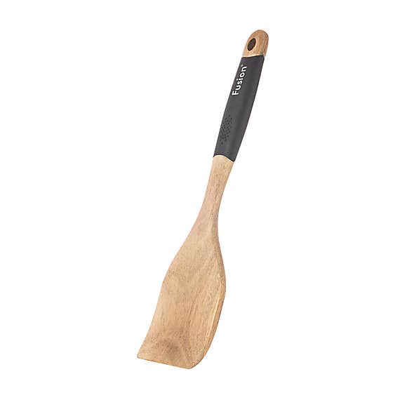 Fusion Acacia Wood Solid Turner with Soft Grip Handle - The Cooks Cupboard Ltd