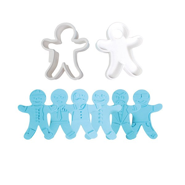 Cake Star Gingerbread Man Cutter and 3 reversible embossers - 5 pieces - The Cooks Cupboard Ltd
