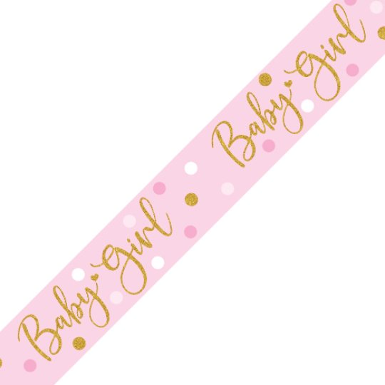 Baby Girl Pink and Gold Banner - 2.7m - Kate's Cupboard