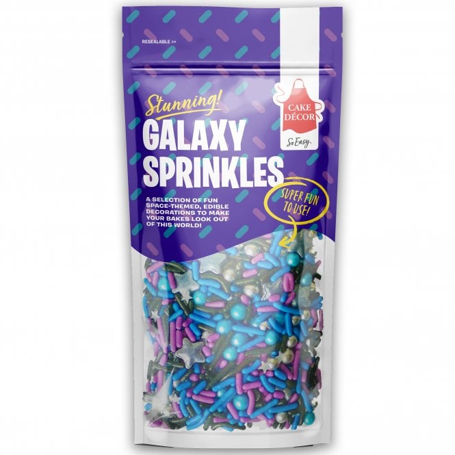 Cake Decor Galaxy Edible Cake Sprinkles Decorations - Purple, Blue, Silver, Black