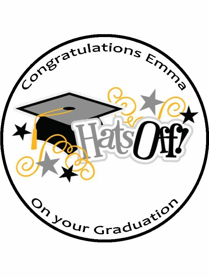 graduation university school Personalised Edible Cake Topper Round Icing Sheet - The Cooks Cupboard Ltd