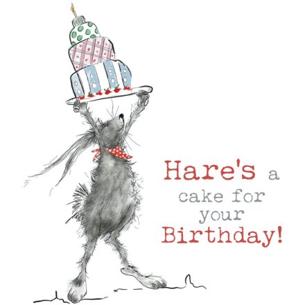 Hare's a Cake for your Birthday Greeting Card