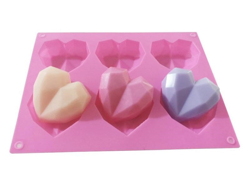 Diamond 3D Geode Love Heart Shape Silicone Mould - ideal for cakesicles - The Cooks Cupboard Ltd
