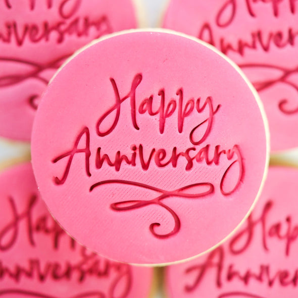 Sweet Stamp Embosser Embossing Sugarcraft Stamp - Happy Anniversary - Kate's Cupboard
