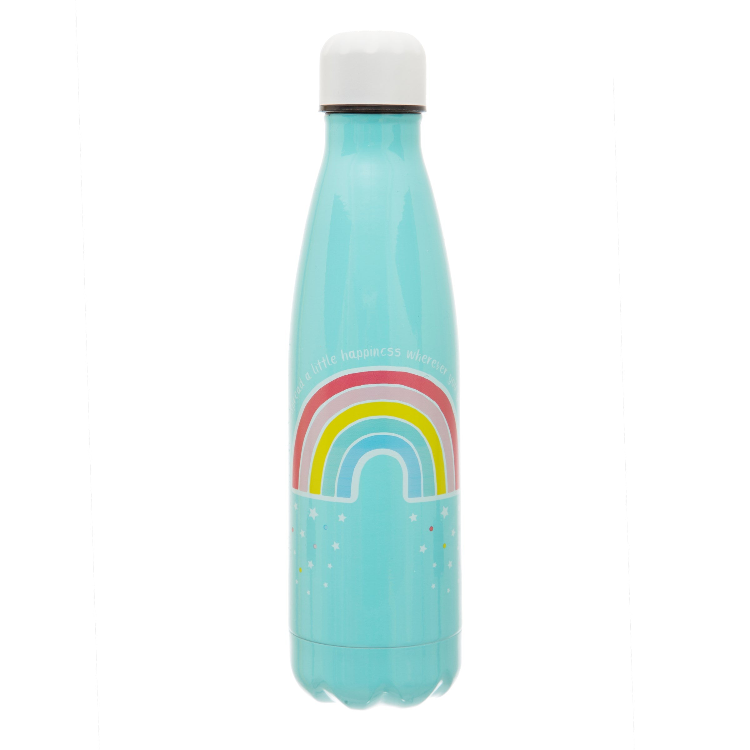Sass and Belle Spread a Little Happiness wherever you go Rainbow Stainless Steel Water Bottle - The Cooks Cupboard Ltd