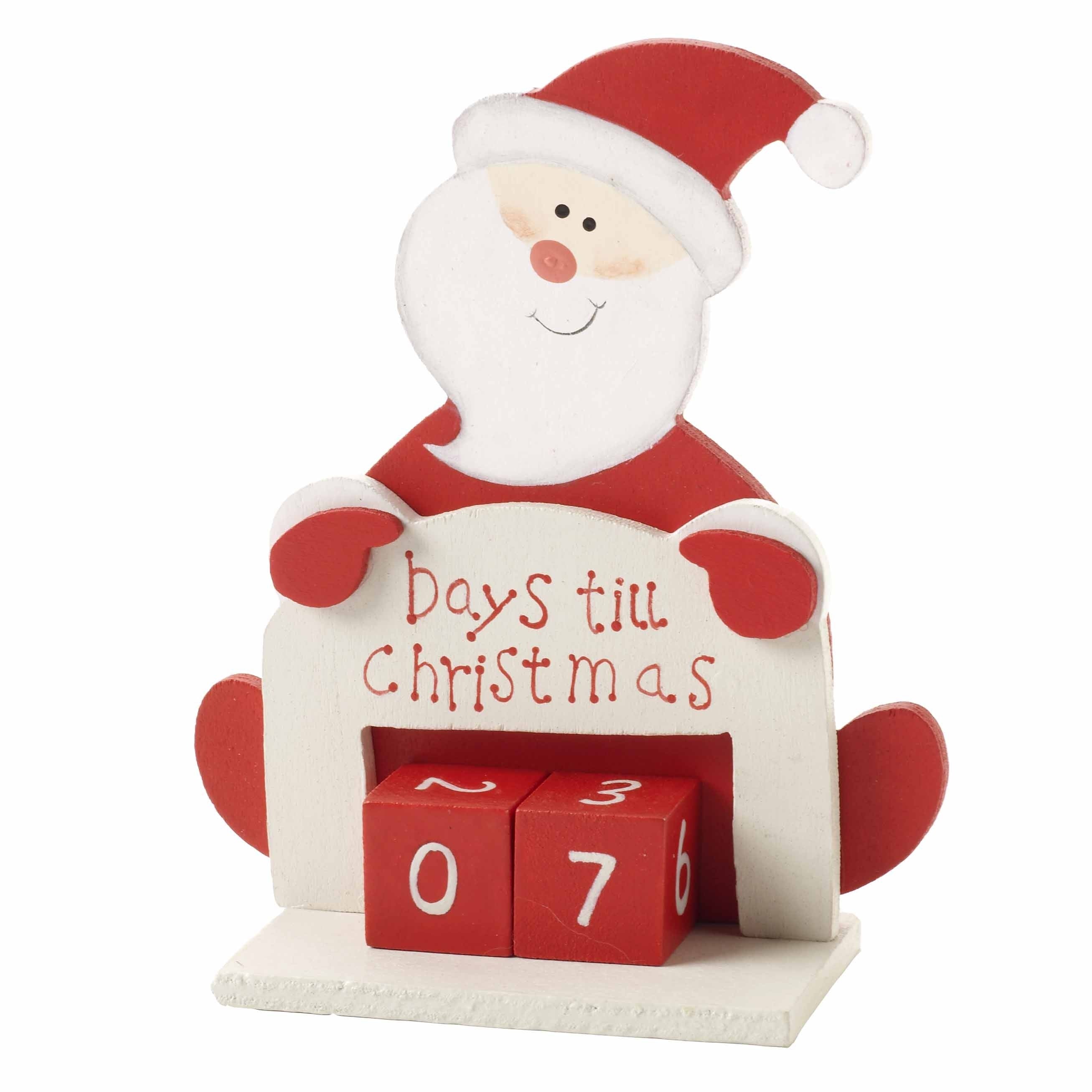 Days Till Christmas Santa Countdown Wooden Advent Father Christmas
