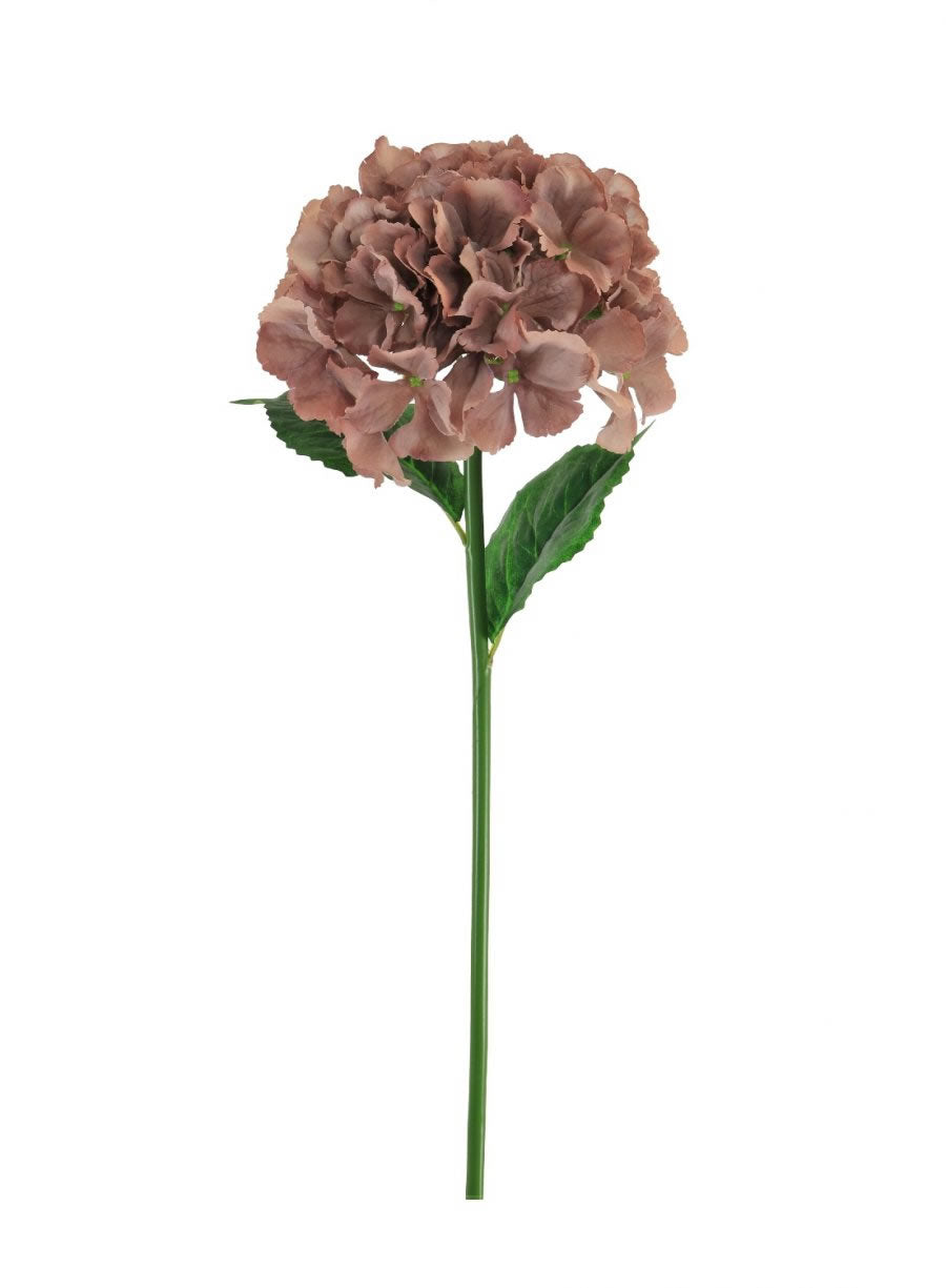 Artificial Flower Silk Short Stem French Hydrangea - Vintage Mauve
