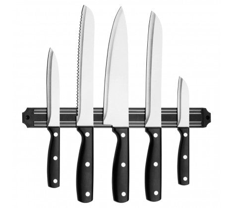 Five Piece Knife Set Complete with Magnetic Knife Strip - The Cooks Cupboard Ltd