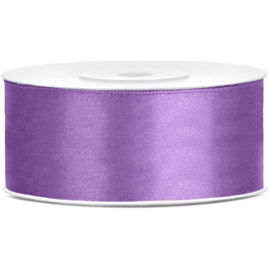 Satin Ribbon - 25mm Width - Lavender / Lilac  - 25 Metre Roll