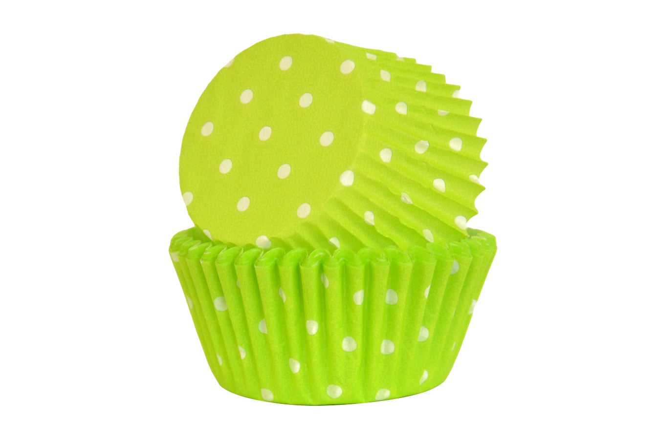 Polka Dot Paper Cupcake Baking Cases - pack of Approx 100 - Lime Green - Kate's Cupboard