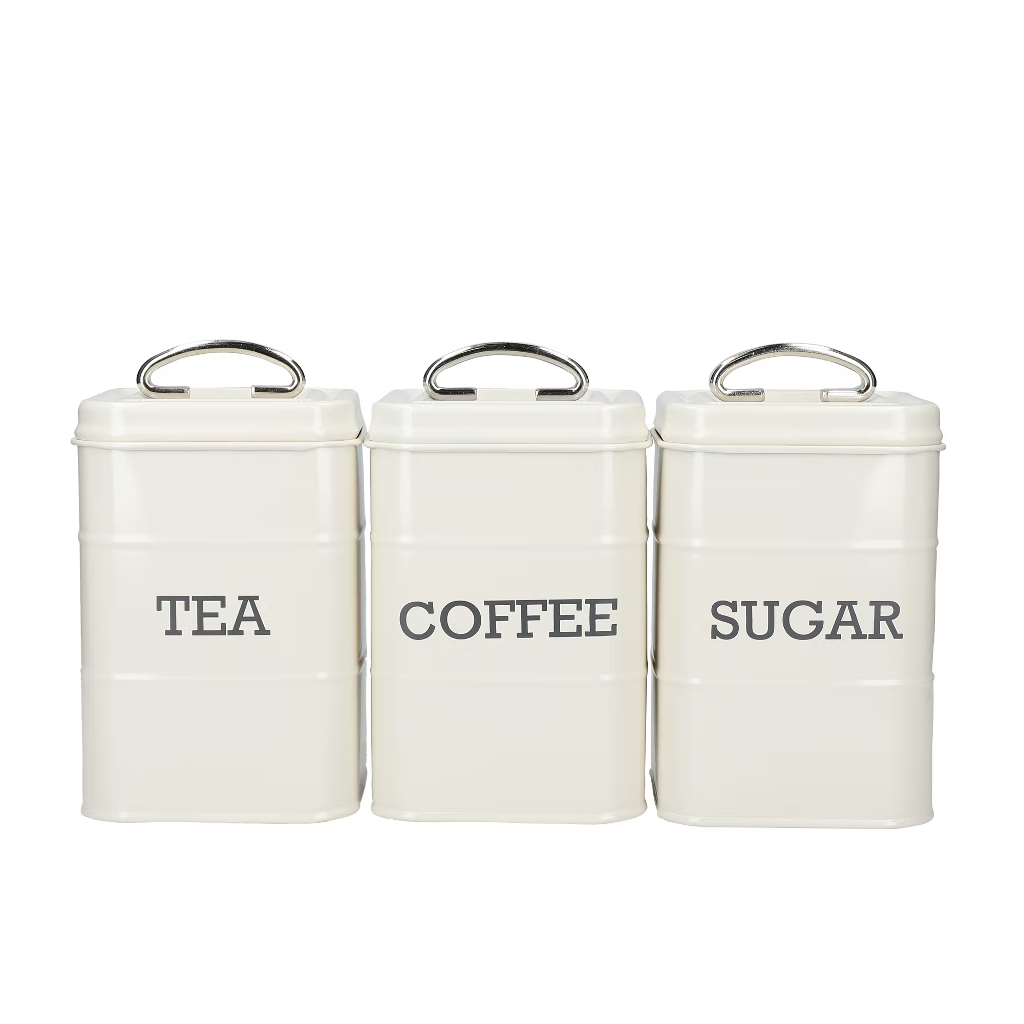 KitchenCraft Living Nostalgia Tea, Coffee & Sugar Storage Canisters - Antique Cream
