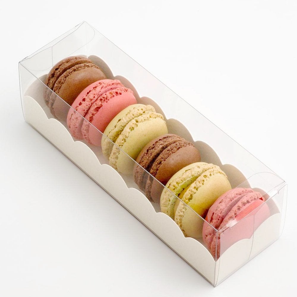 Clear Macaroon / Treat Box with Scallop Insert - Kate's Cupboard