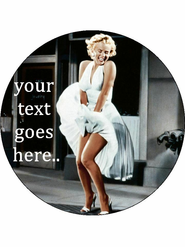 marilyn monroe 50's icon Personalised Edible Cake Topper Round Icing Sheet - The Cooks Cupboard Ltd