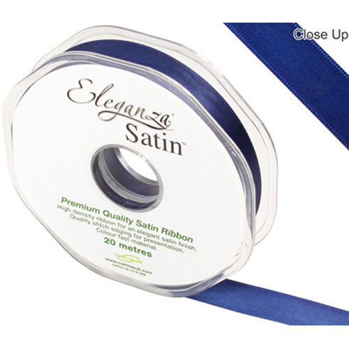 Midnight Blue / Navy Satin Ribbon - 15mm - The Cooks Cupboard Ltd