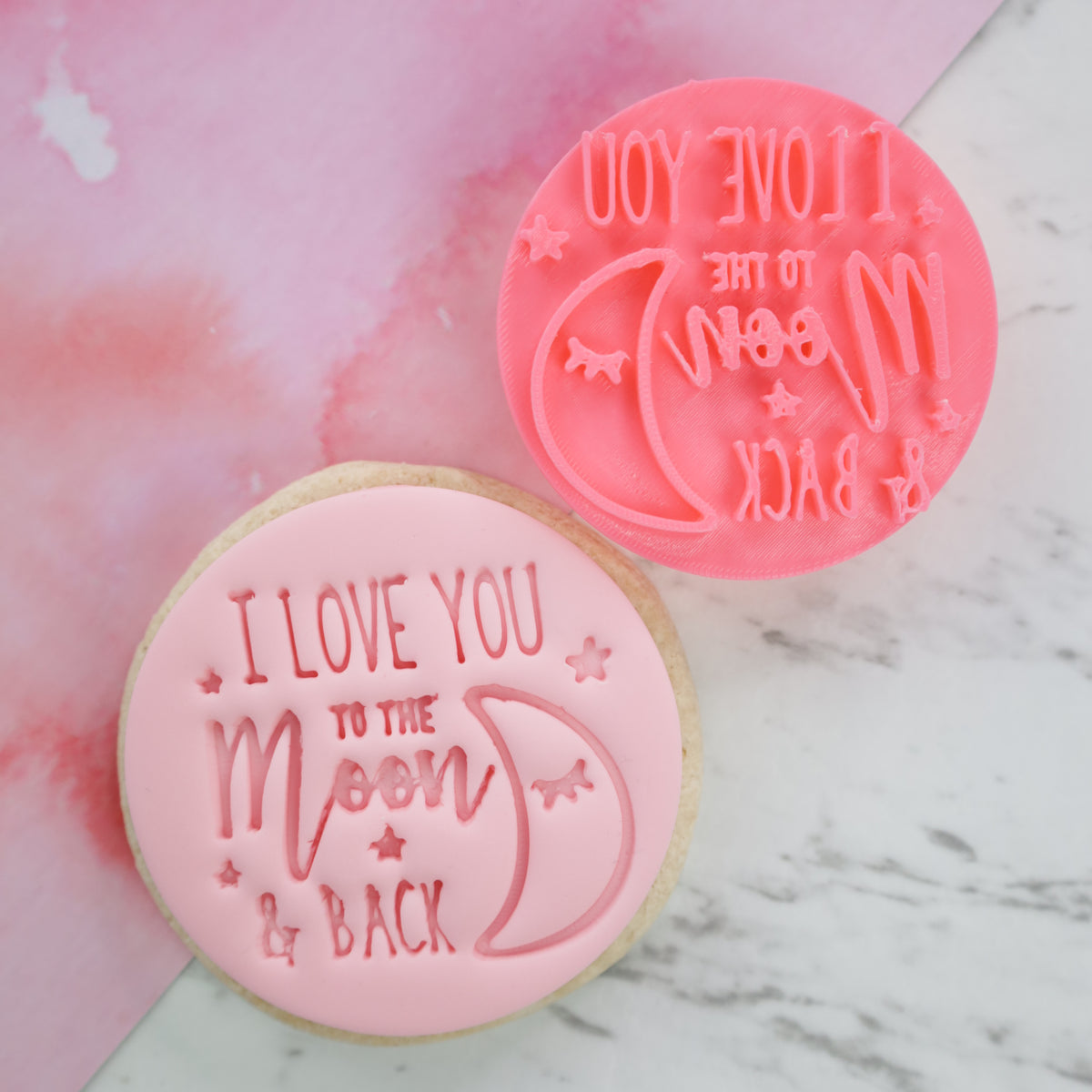 Sweet Stamp OUTboss Outbossing Sugarcraft Stamp - I Love you to the Moon and Back - Kate's Cupboard