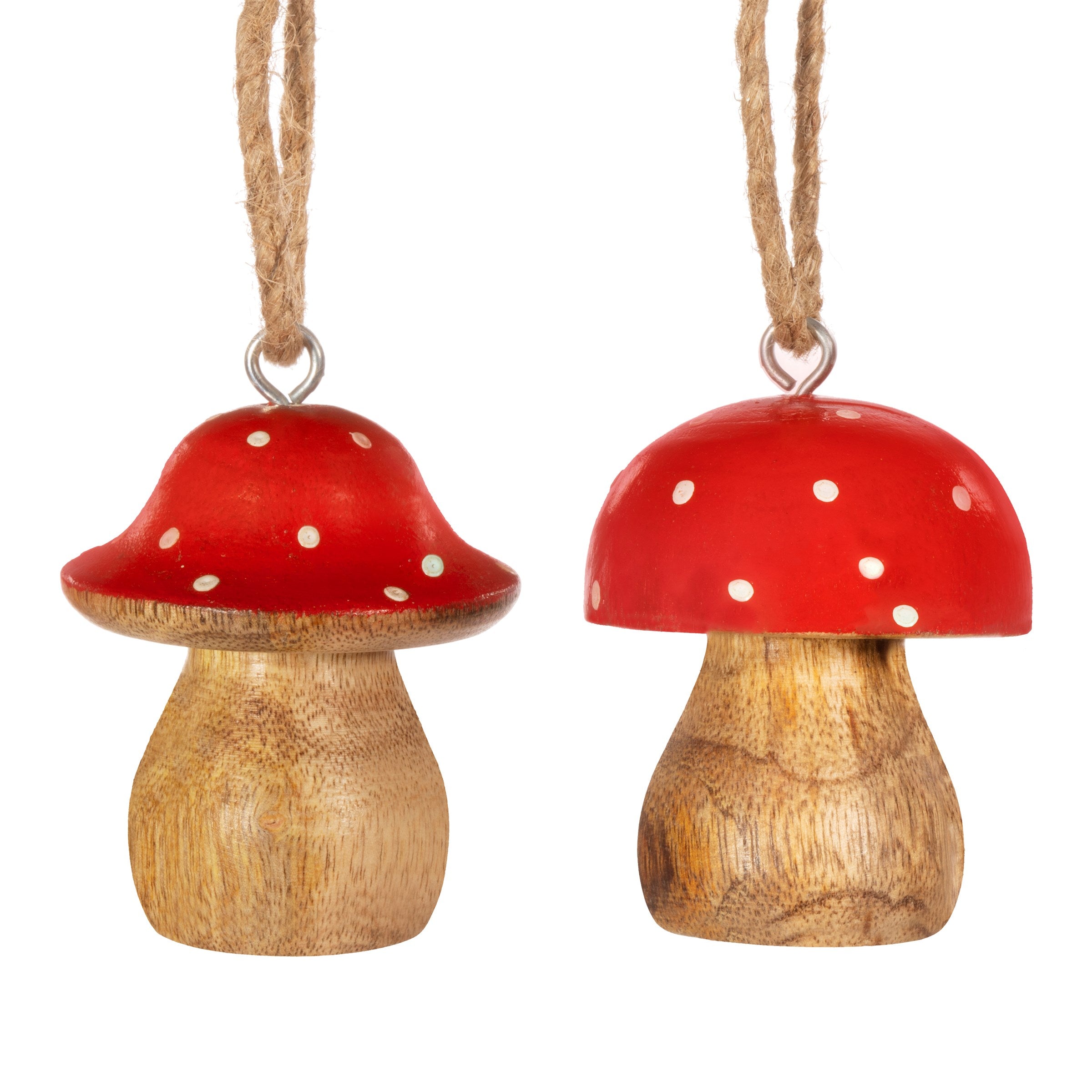 Sass and Belle Wooden Hanging Decorative Red Mushroom - Kate's Cupboard