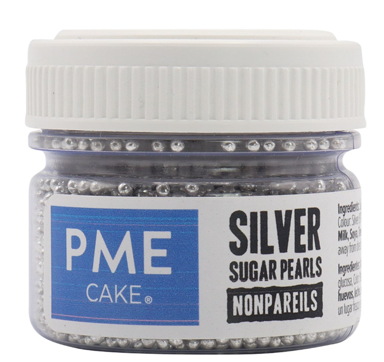 PME Silver Edible Sugar Pearls Sprinkles - Nonpareils