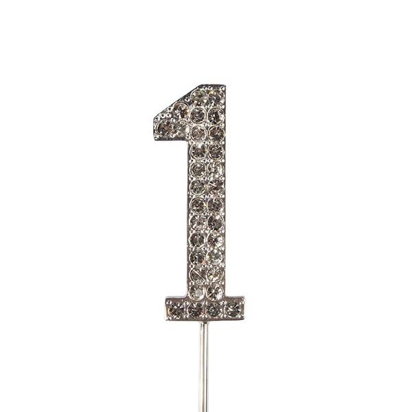 Diamante Number Cake Topper on pick -1 - The Cooks Cupboard Ltd