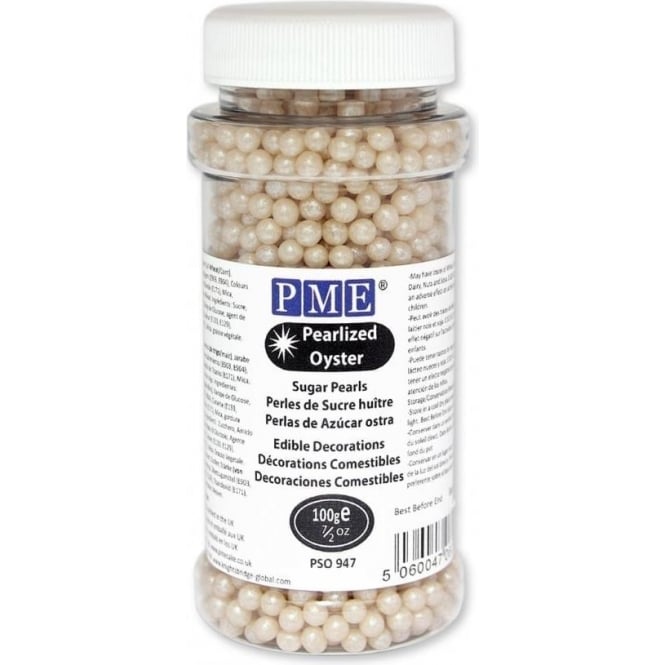 PME Oyster - 4mm Pearlised Sugar Pearls Dragees Sprinkles 100g