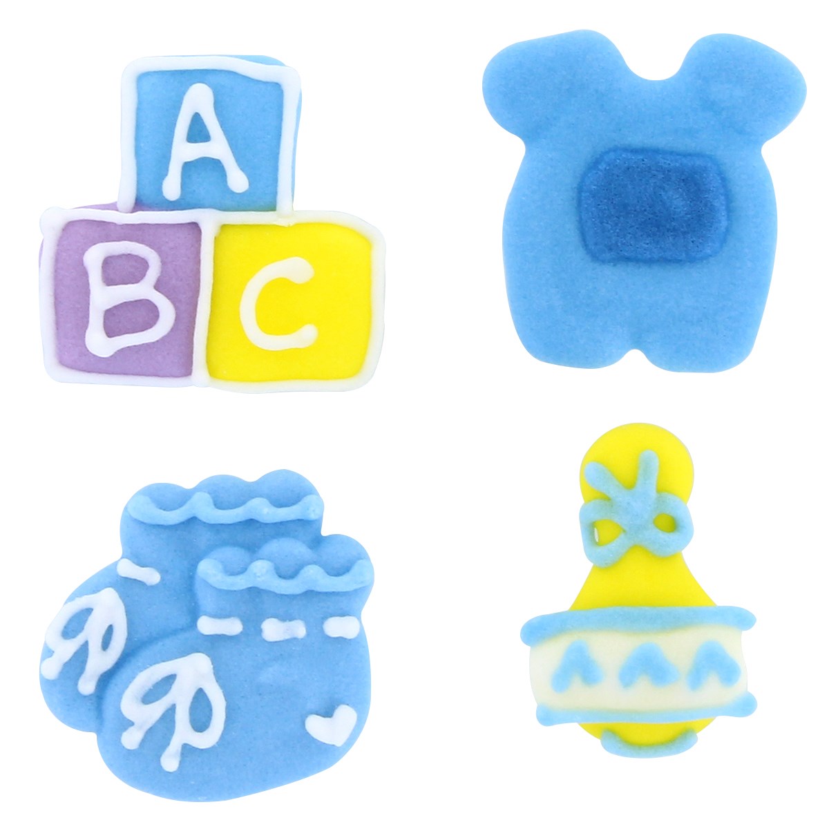 Blue ABC Baby Sugar Decorations Edible Pipings - Kate's Cupboard