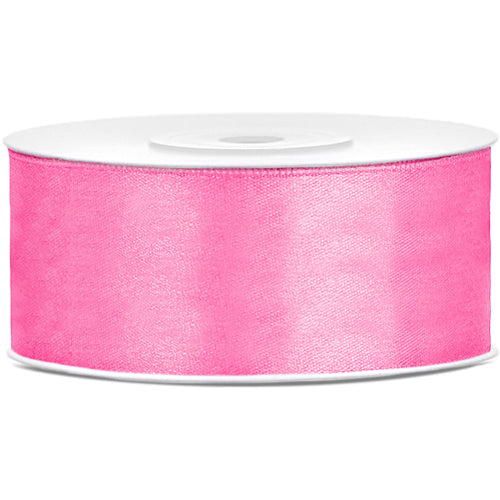 Satin Ribbon - 25mm Width - Pink - 25 Metre Roll