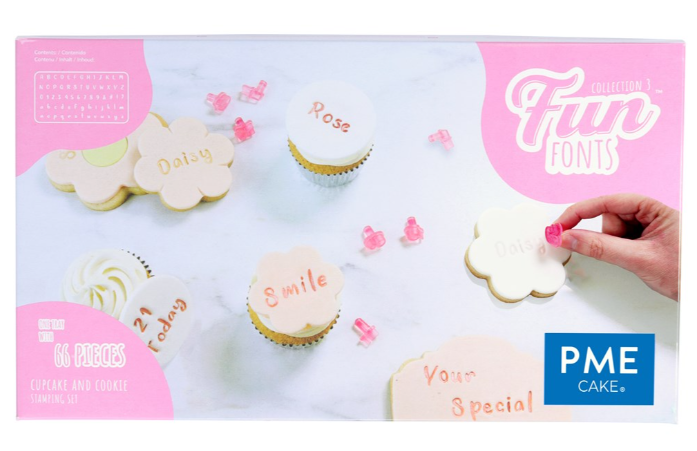 PME Fun Fonts Collection 3 Cupcake and Cookie Stamping Set - Alphabet and Numbers