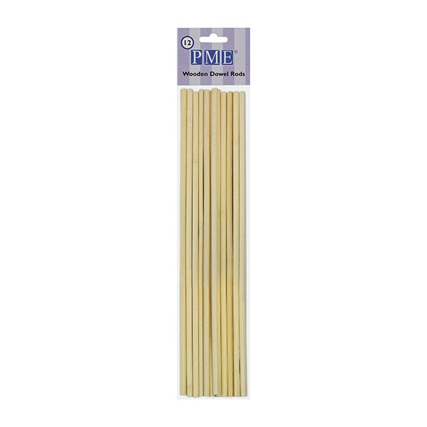 PME Wooden Dowels 304mm (12'') - Pack of 12 - The Cooks Cupboard Ltd