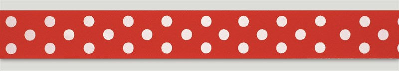 Red Polka Dot Cut Edge Ribbon - 24mm - The Cooks Cupboard Ltd