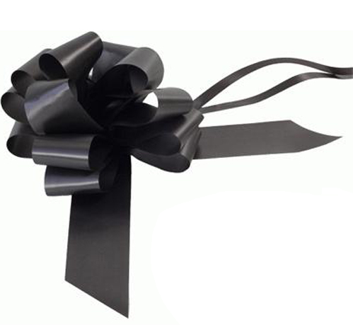 Gift Wrapping Pull Bow 50mm - Pack of Two - Black - Kate's Cupboard