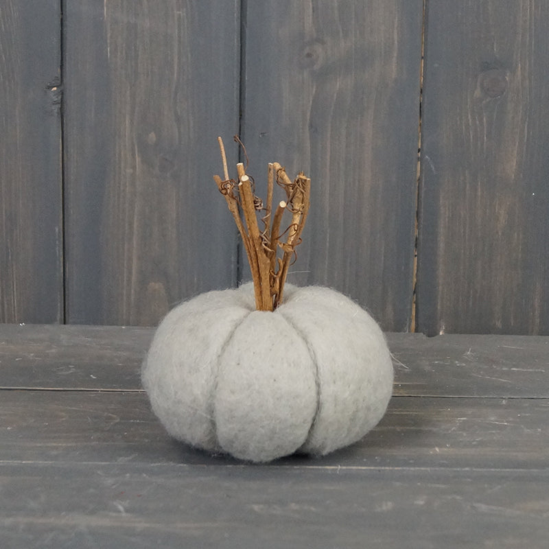Grey Wool Decorative Rustic Style Autumn Decorative Pumpkin - Kate's Cupboard