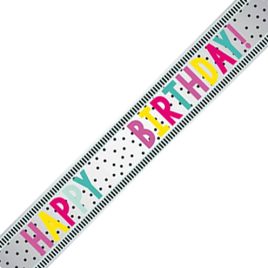 Rainbow Dots Design Any Age / Add Your Age Decorative Celebration Happy Birthday Banner