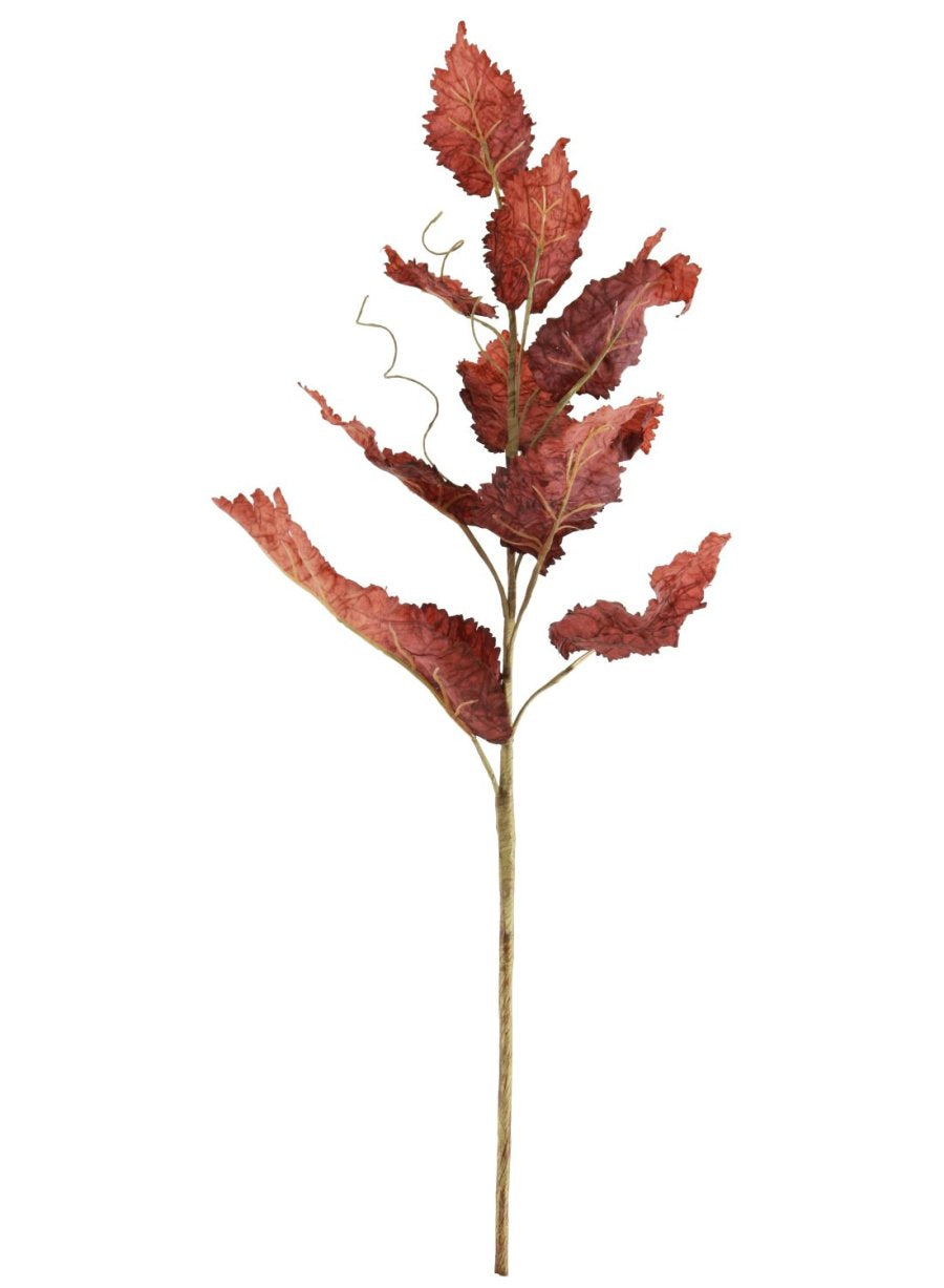 Dried Touch Fall Branch Artificial Foliage Stem - Vintage Burnt Red