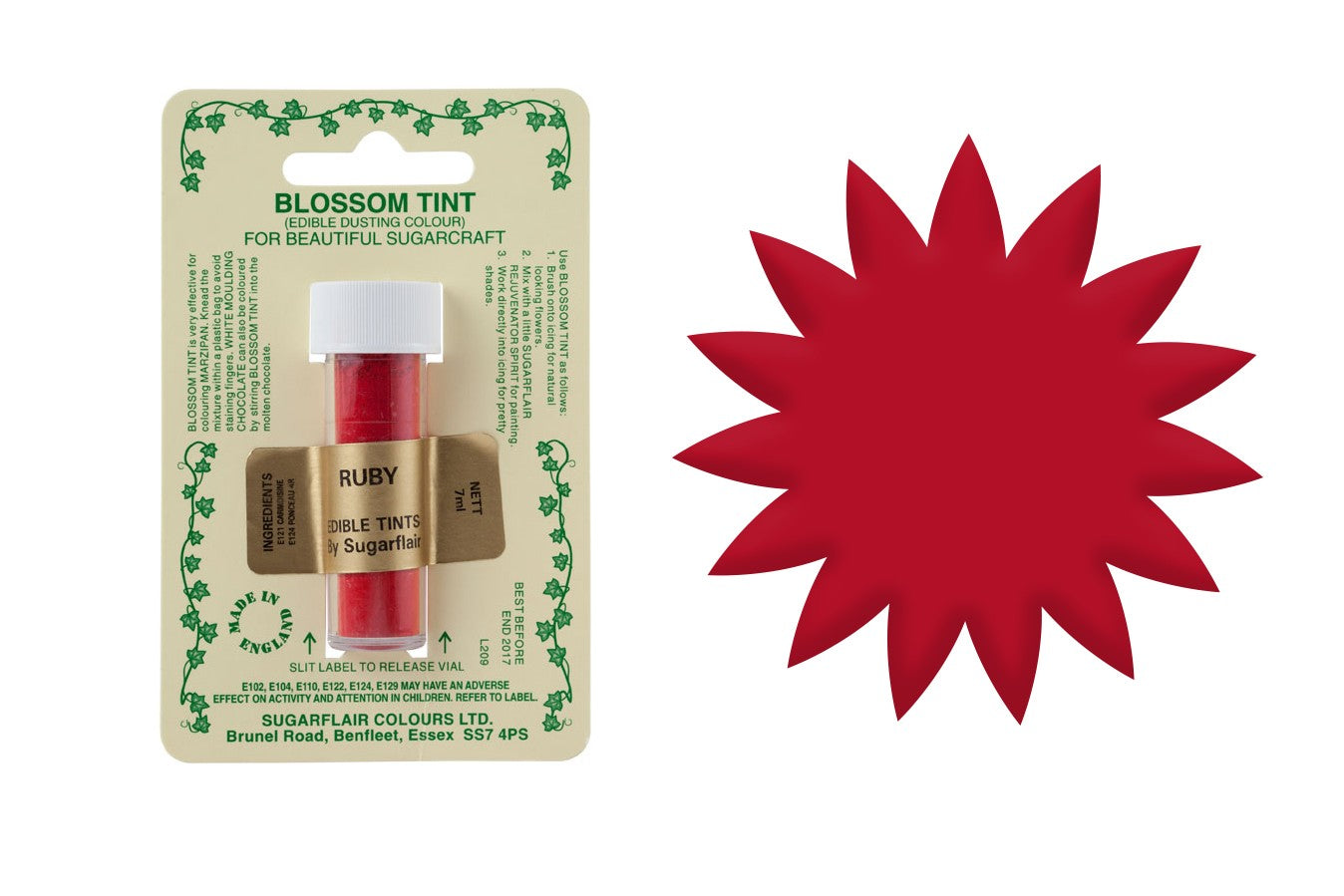 Sugarflair Blossom Tint - Ruby - The Cooks Cupboard Ltd