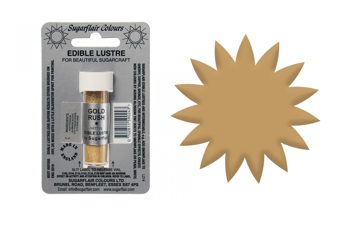 Sugarflair Edible Lustre Dust Gold Rush - The Cooks Cupboard Ltd