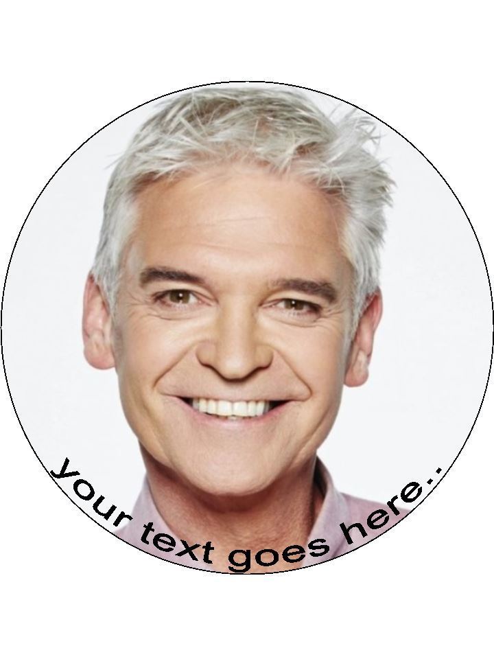 Phillip Schofield Silver Fox Personalised Edible Cake Topper Round Icing Sheet - The Cooks Cupboard Ltd