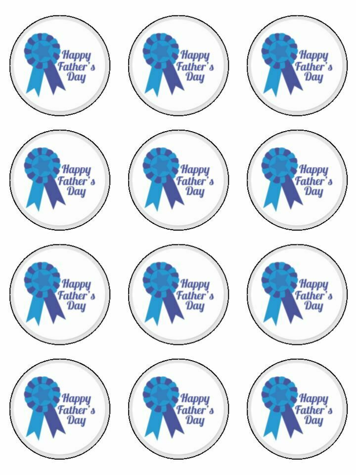 Fathers day happy father's day Edible Printed CupCake Toppers Icing Sheet of 12 Toppers - The Cooks Cupboard Ltd