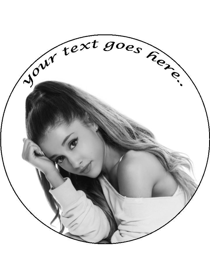 Ariana Grande singer Artist Personalised Edible Cake Topper Round Icing Sheet - The Cooks Cupboard Ltd