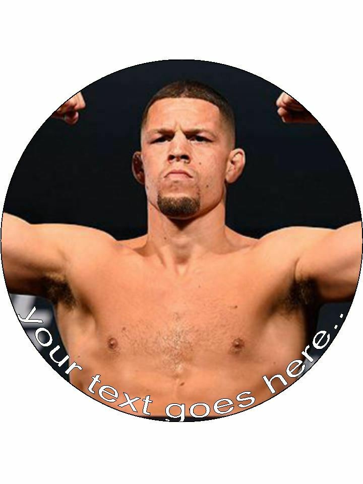 Nate Diaz UFC fighter mma Personalised Edible Cake Topper Round Icing Sheet - The Cooks Cupboard Ltd