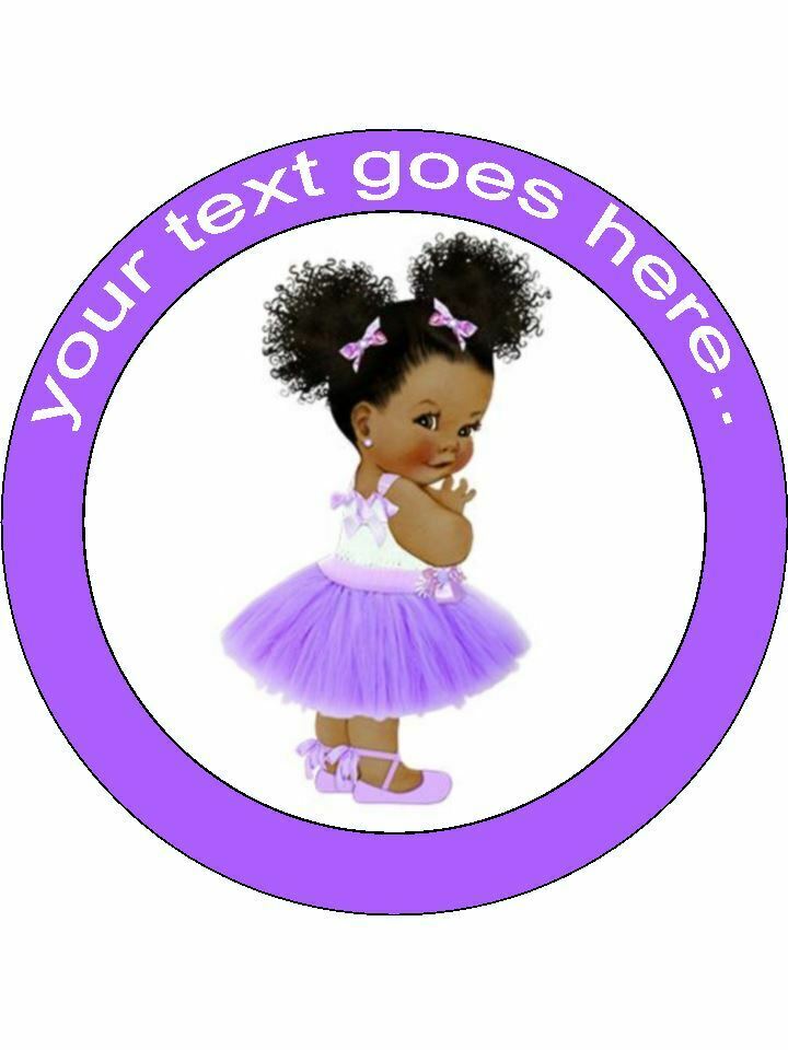 Puff ball baby girl purple Personalised Edible Cake Topper Round Icing Sheet - The Cooks Cupboard Ltd