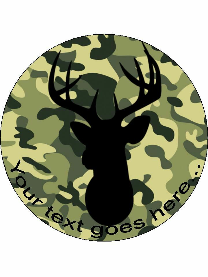 Hunting sport Camouflage Personalised Edible Cake Topper Round Icing Sheet - The Cooks Cupboard Ltd